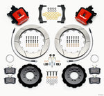 Wilwood Combination Parking Brake Rear Kit 12.88in Red 2013-Up Ford Focus ST w/ Lines