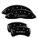 MGP 4 Caliper Covers Engraved Front & Rear Cursive/Cadillac Black finish silver ch