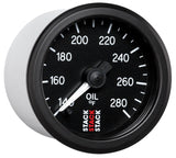 Autometer Stack 52mm 140-280 Deg F 1/8in NPTF Male Pro Stepper Motor Oil Temp Gauge - Black