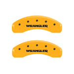 MGP 4 Caliper Covers Engraved Front & Rear Wrangler Yellow Finish Black Char 2003 Jeep Wrangler