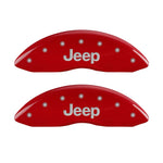 MGP 4 Caliper Covers Engraved Front & Rear JEEP Red finish silver ch