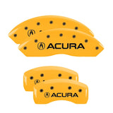 MGP 4 Caliper Covers Engraved Front & Rear Acura Yellow Finish Black Char 2002 Acura RSX