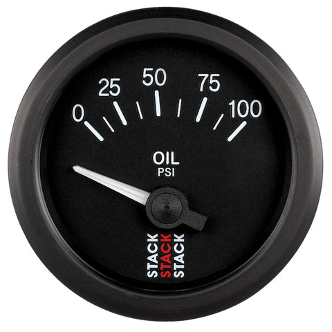 Autometer Stack Instruments 52mm 0-100 PSI 1/8in NPTF Electronic Oil Pressure Gauge - Black