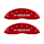 MGP 4 Caliper Covers Engraved Front & Rear Hemi Red finish silver ch