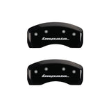 MGP 4 Caliper Covers Engraved Front & Rear Impala Black finish silver ch